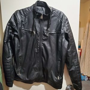 Vegan leather moto jacket
